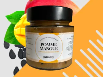 Compotée pomme, mangue, sésame noir