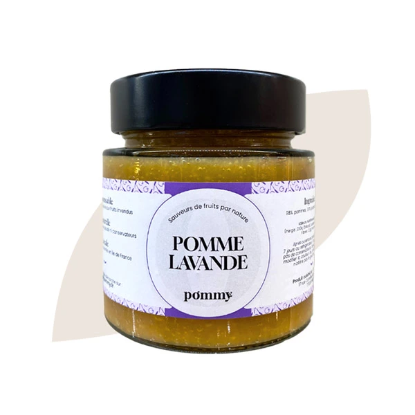 Bocal à partager 270g de compotée de fruits artisanale Pommy pomme lavande
